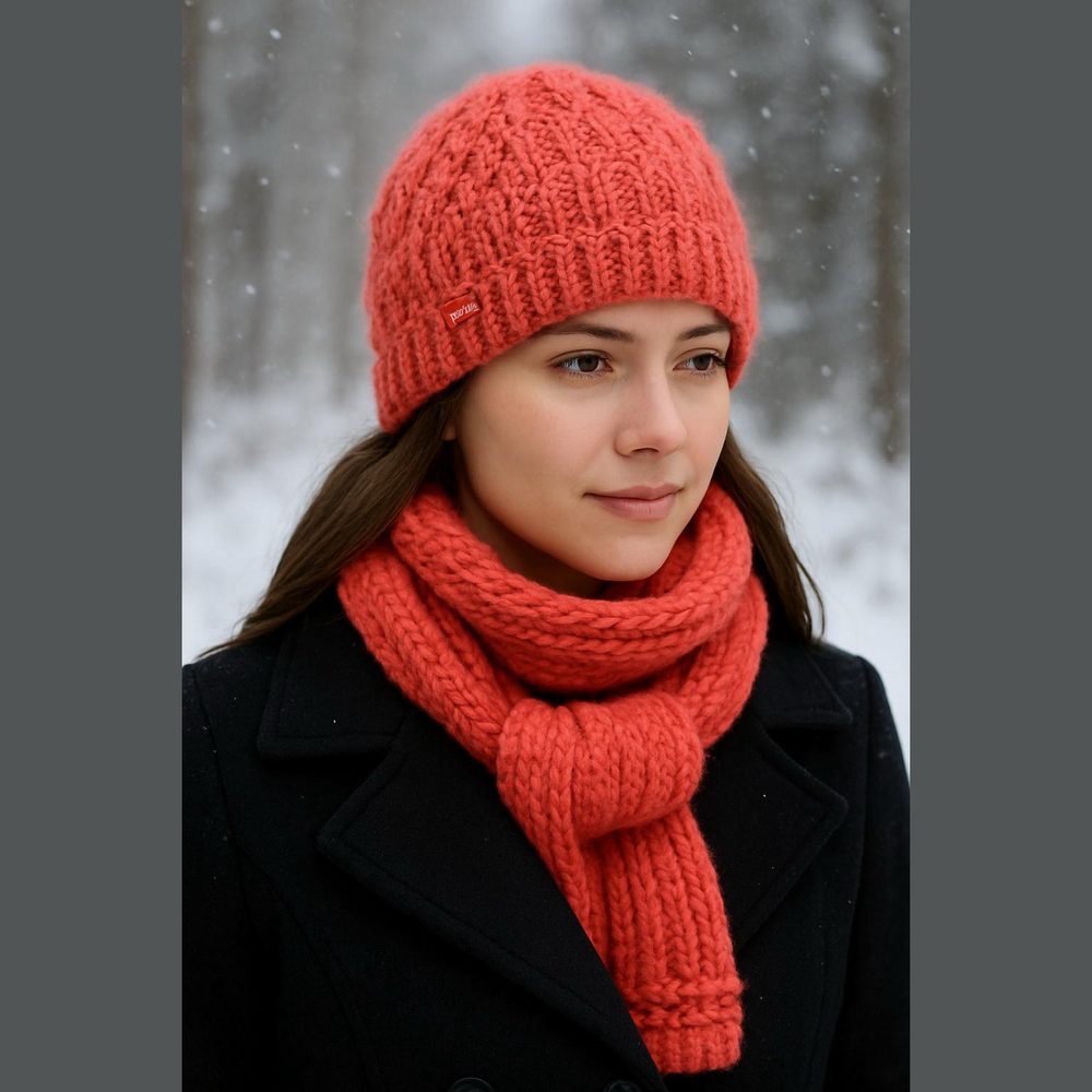 Burton Coral Orange Beanie Winter knit hat